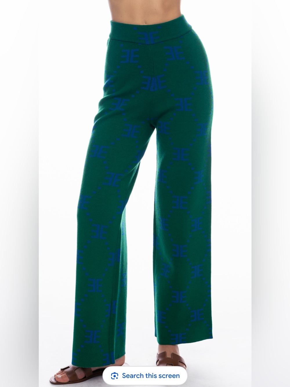 Ellandemm GREEN/ROYAL EE WIDE LEG PANTS large
